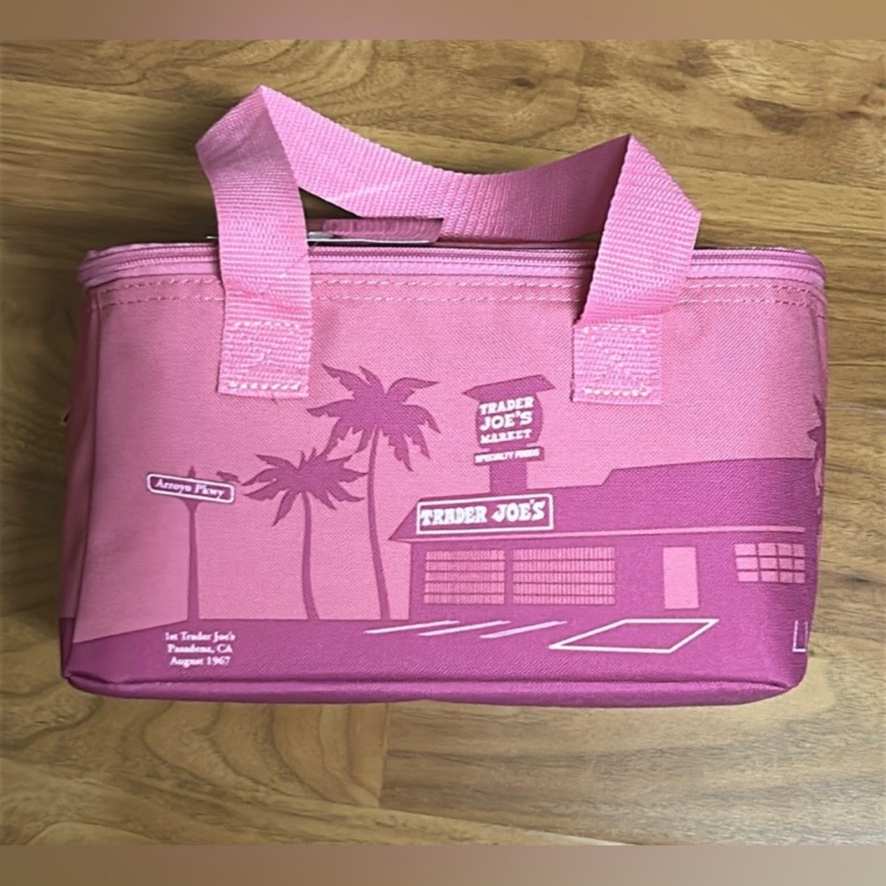 NWT Trader Joe’s Pink Mini Insulated Cooler Bag